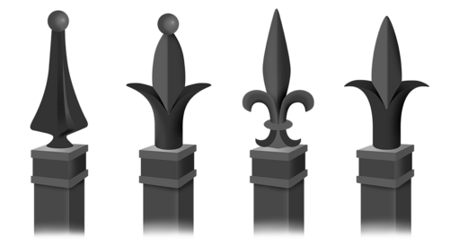 Aluminum fence finials in Columbus Ohio